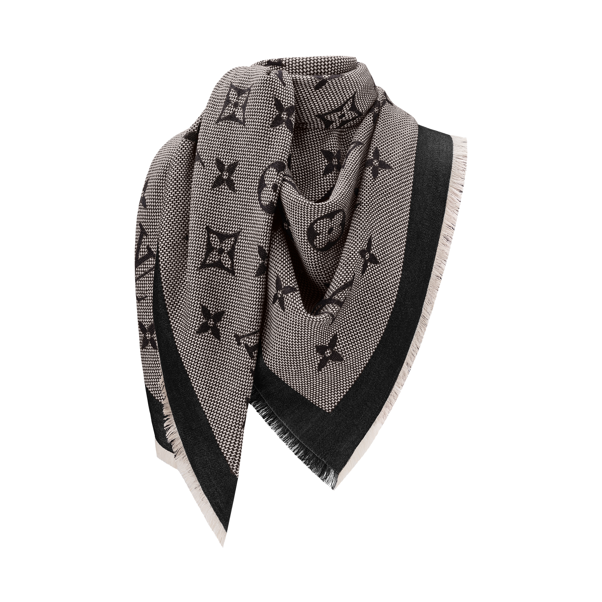 Neo Natté Monogram Shawl - Luxury S00 Black | LOUIS VUITTON
